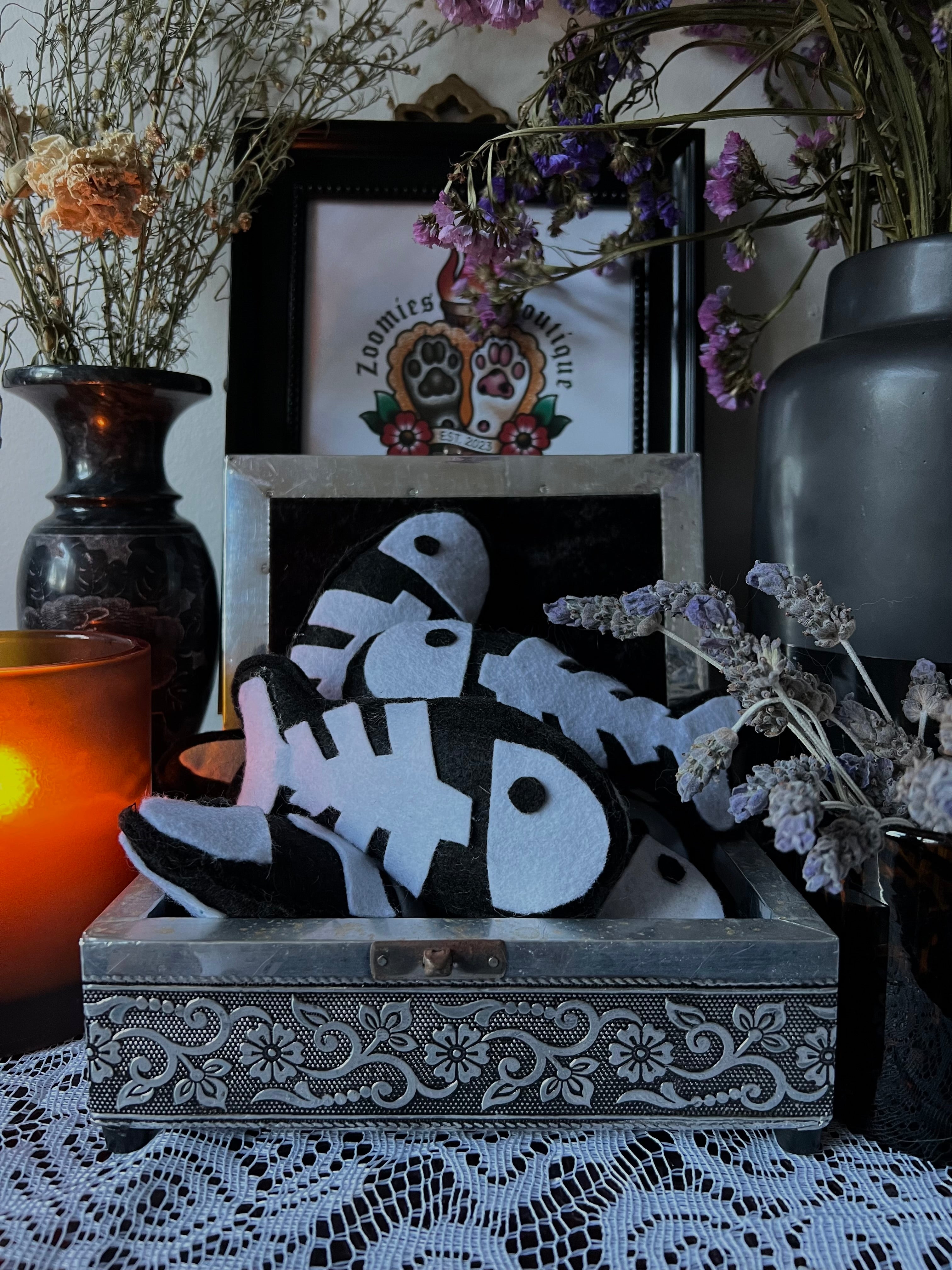 Skeleton Fishy - Handmade Catnip Toy