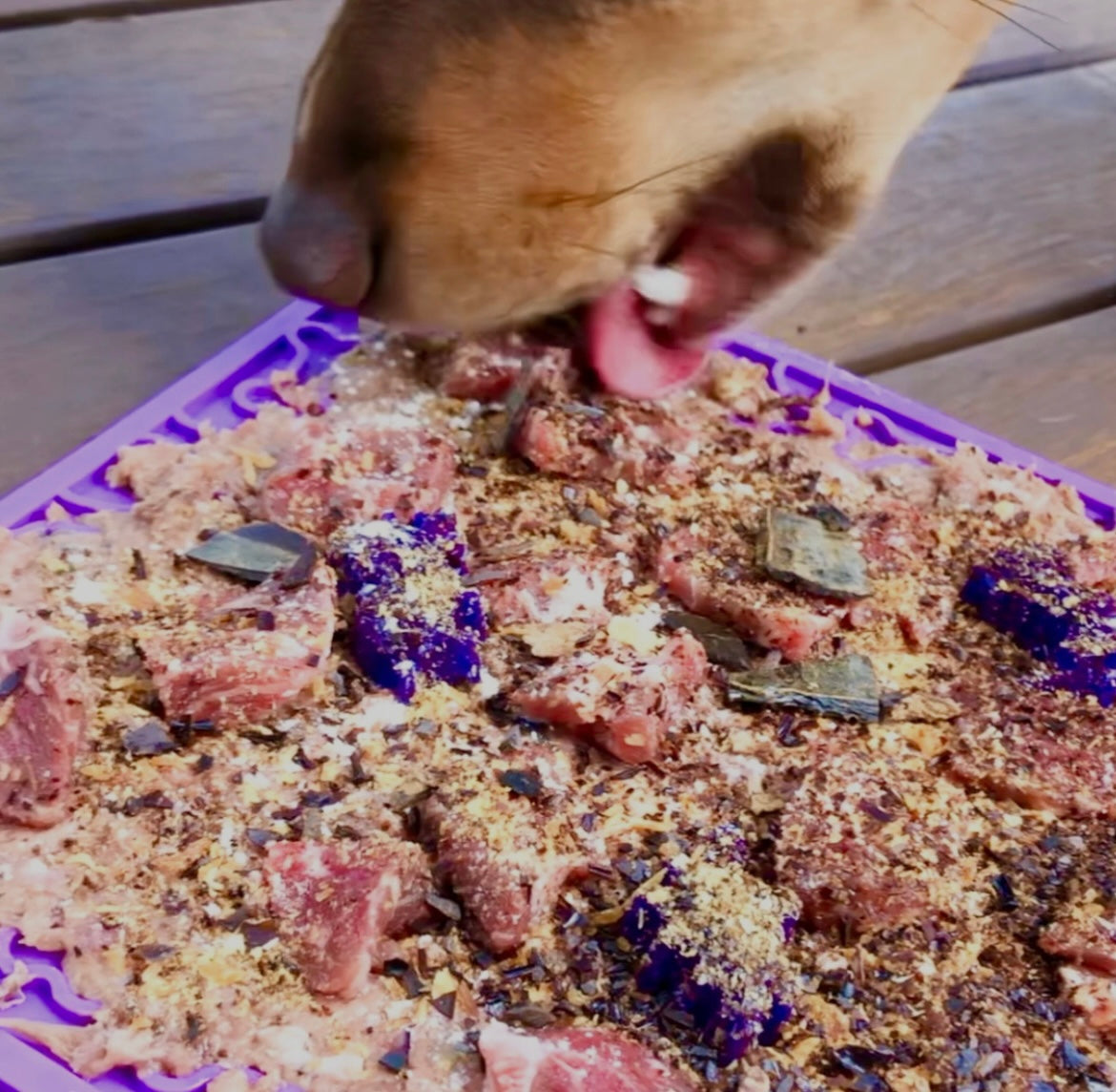 Sodapup Enrichment Lick eMat - Purple Bones