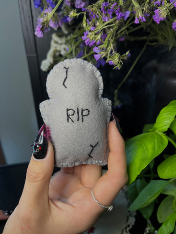 Cat Outta Hell Handmade Gravestone Plush Toy