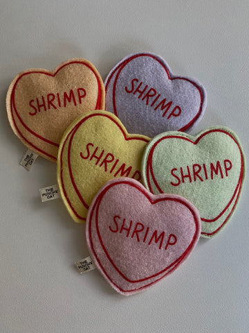 Handmade Candy Heart Catnip Toy - Shrimp