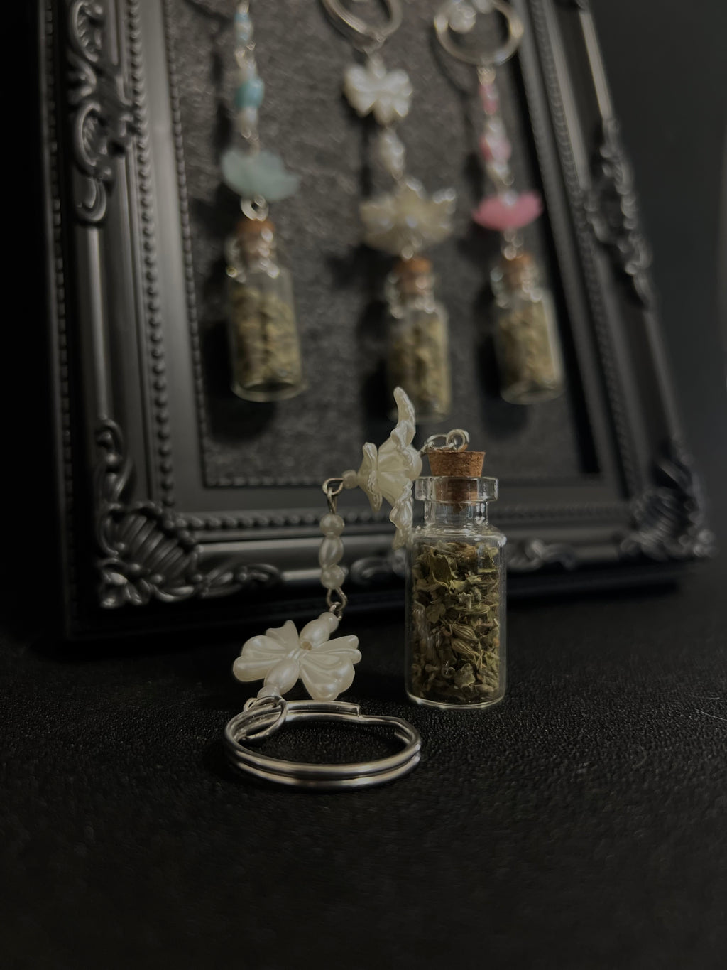 Ring Charms for Feline and Cat Lovers. Can be connected to keys and or a hand bag or backpack. Coquette and Gothic Accessories for Cat Owners and Cat Lovers. 