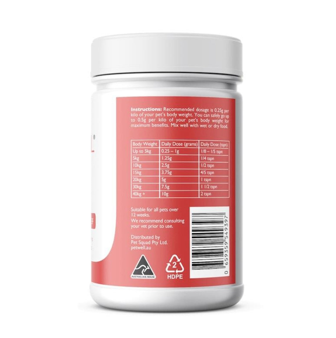 LAST CHANCE! Short Dated: PetWell Supplement- Mobility 125g