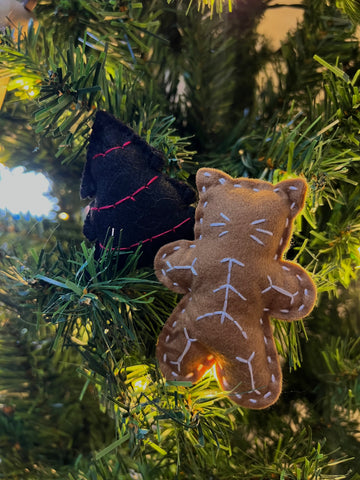 Gingerbread Skeleton Kitty - Handmade Christmas Catnip Toy