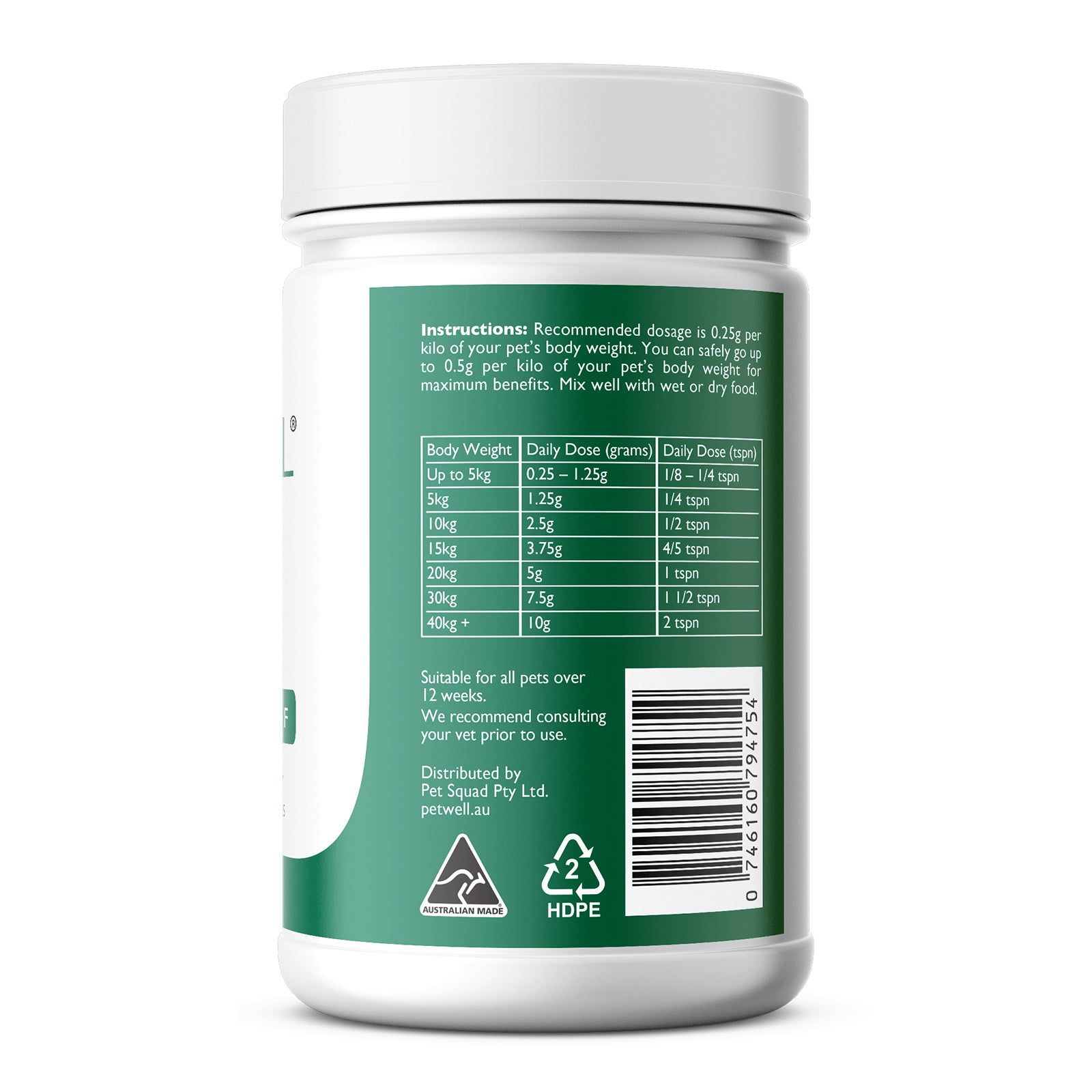 LAST CHANCE! Short Dated: PetWell Supplement- Digest 125g