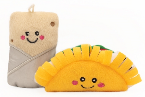 Zippy Claws Taco and Burrito Plush Toys