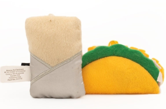 Zippy Claws Taco and Burrito Plush Toys