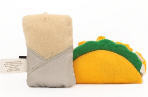 Zippy Claws Taco and Burrito Plush Toys