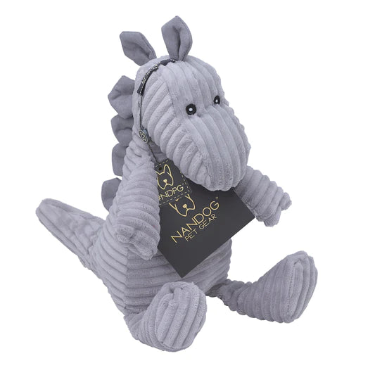 NanDog BFF Grey Corduroy Dinosaur Plush Toy