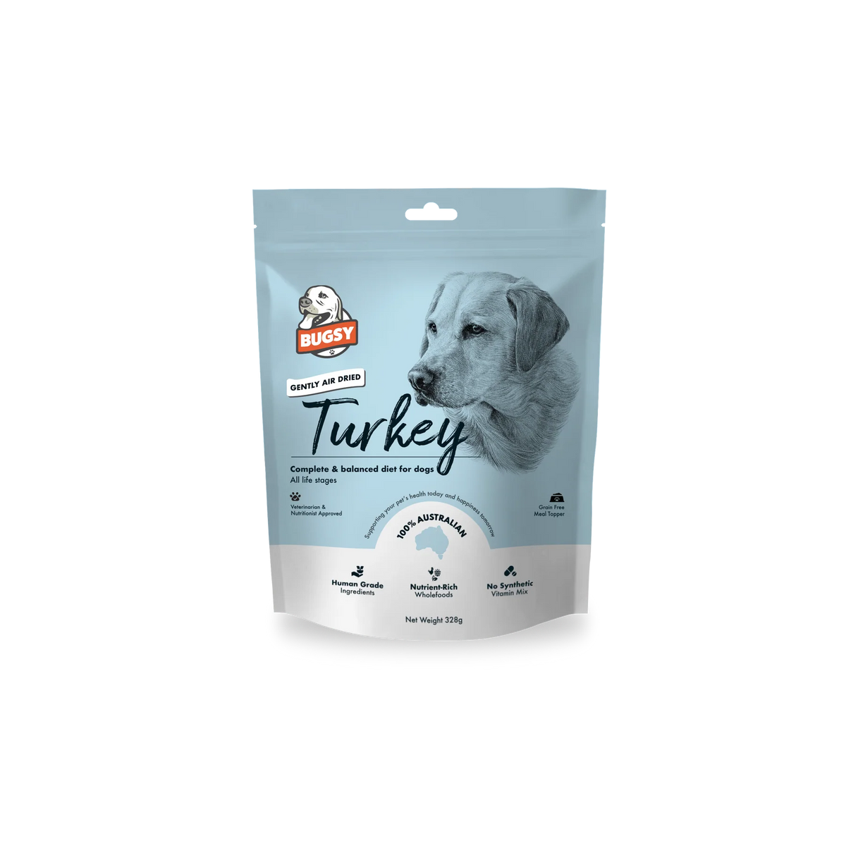 Bugsy Air Dried Complete Food - Turkey