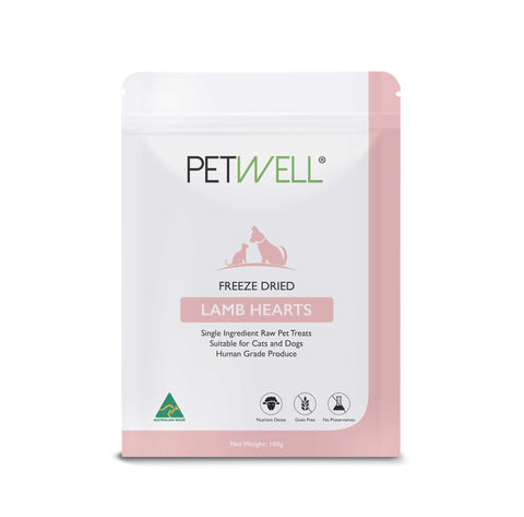 PetWell Freeze Dried Lamb Hearts 80g