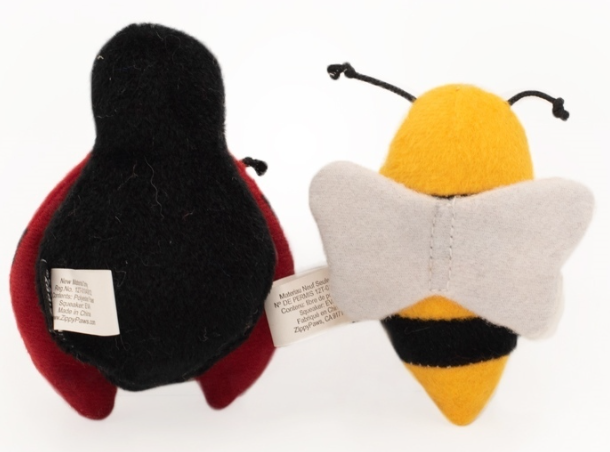 Zippy Claws Ladybug and Bee Plush Toys