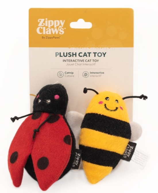 Zippy Claws Ladybug and Bee Plush Toys