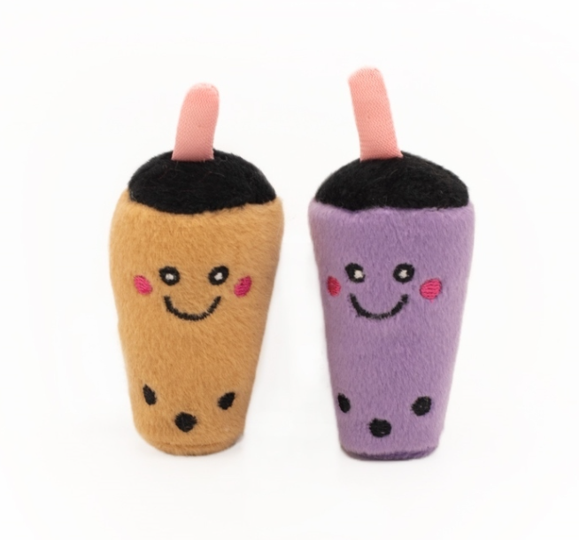 Zippy Claws Milk Tea and Taro Plush Toys