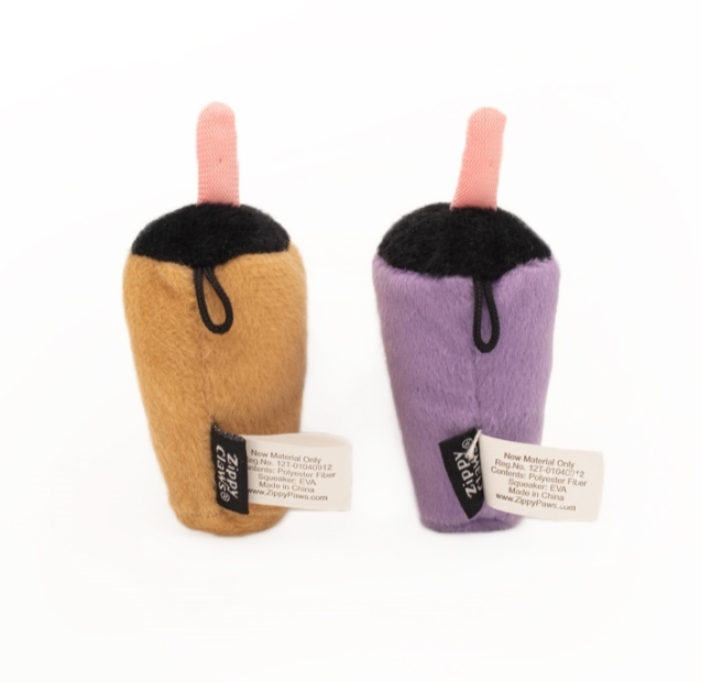 Zippy Claws Milk Tea and Taro Plush Toys