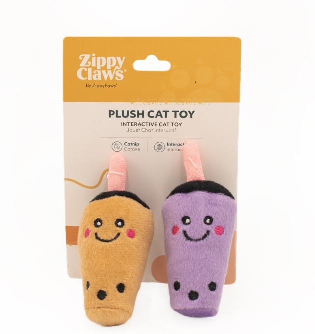 Zippy Claws Milk Tea and Taro Plush Toys