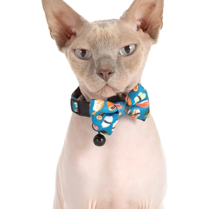 Little Kitty Co Collar & Bow Tie - Sushi Makes Miso Happy