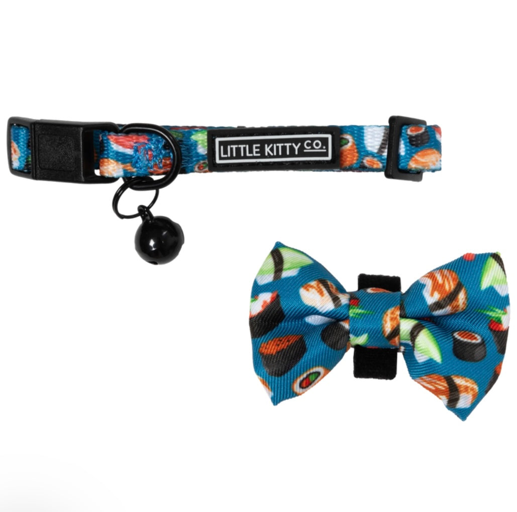 Little Kitty Co Collar & Bow Tie - Sushi Makes Miso Happy